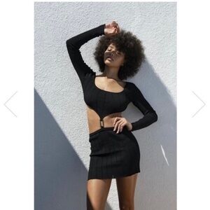 Aya Muse Dress Luna Knit Cutout in Black